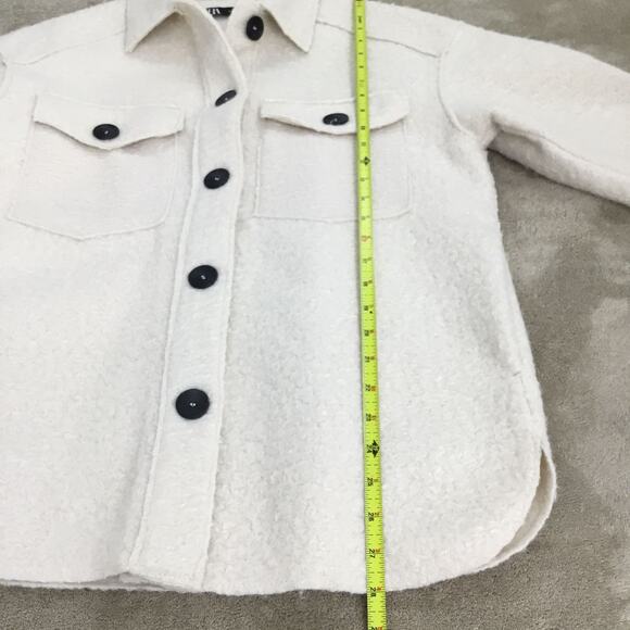 ZARA Women's Cream Oversize Soft Shirt Jacket Sz XS Fits up to Medium - Picture 10 of 10
